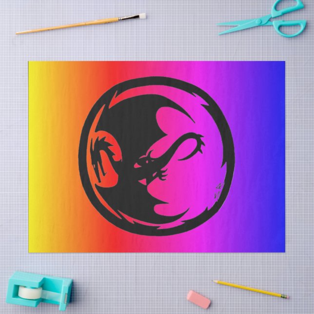Black Dragon neon tissue paper large (Craft)