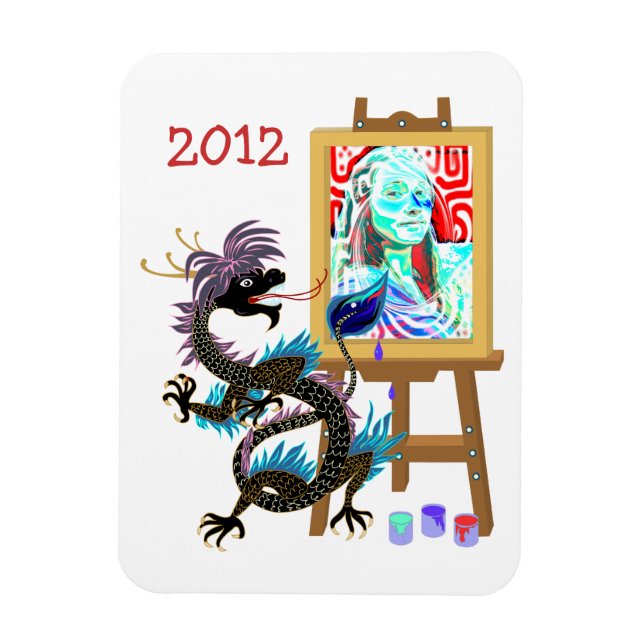 Black Dragon paints your portrait on Premium Magne Magnet (Vertical)
