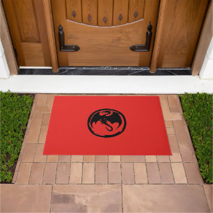 Black Dragon red doormat