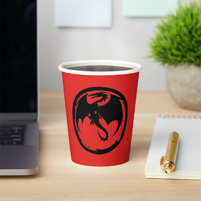 Black Dragon red paper cups (Insitu)