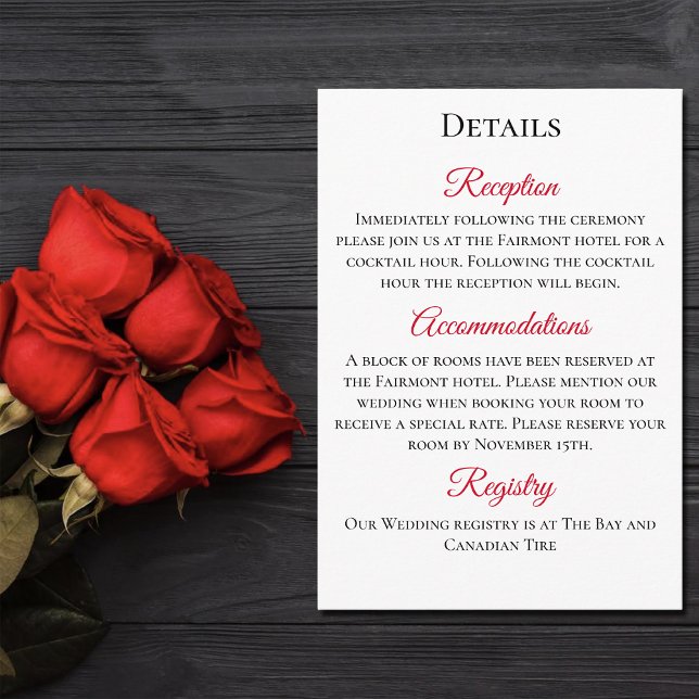 Black Dragon Red Rose Fantasy Gothic Wedding Enclosure Card (Creator Uploaded)