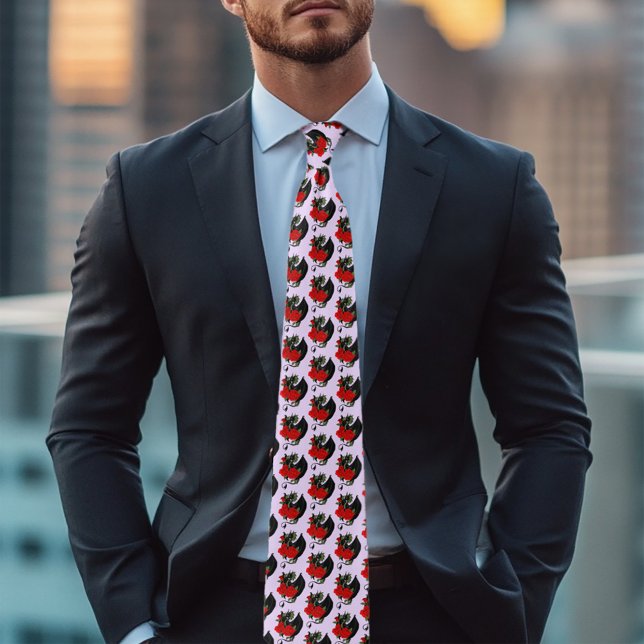 Black Dragon Red Roses Lavender Tie (Creator Uploaded)
