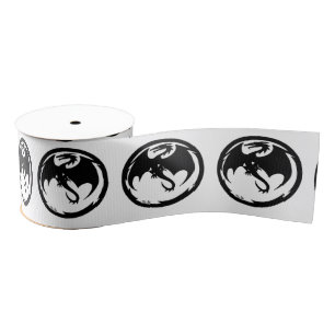Black Dragon ribbon spool Grosgrain Ribbon