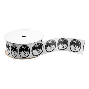Black Dragon ribbon spool Grosgrain Ribbon