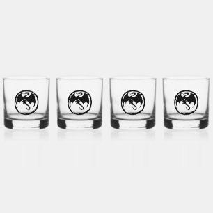 Black Dragon rocks glasses set of 4