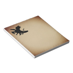 Black Dragon Rustic Background Notepad