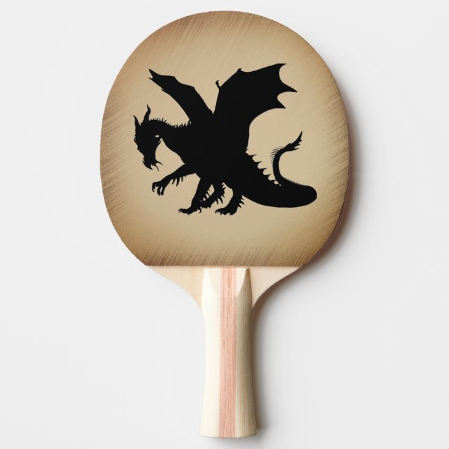 Black Dragon Rustic Background Ping Pong Paddle (Front)