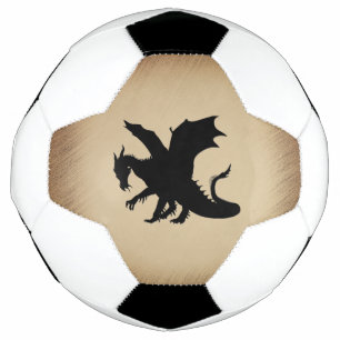 Black Dragon Rustic Background Soccer Ball
