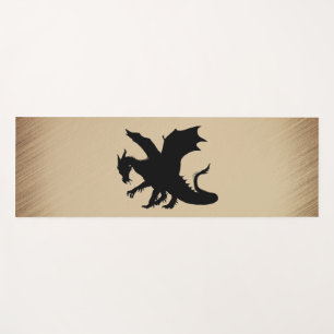 Black Dragon Rustic Background Yoga Mat
