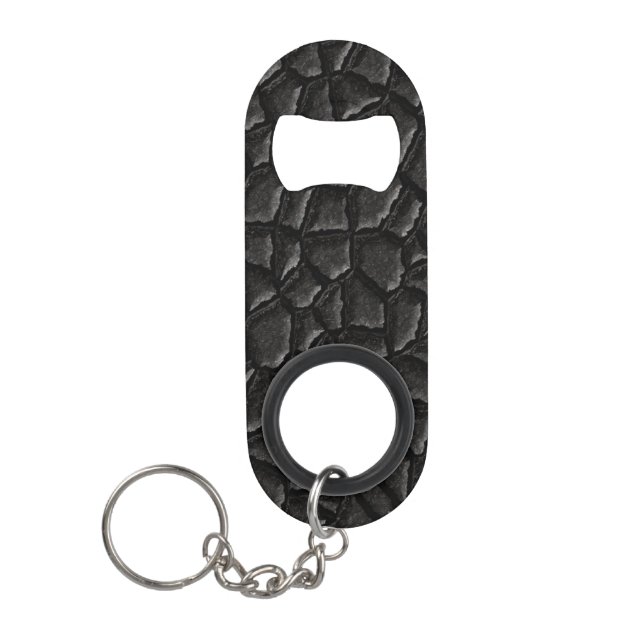Black Dragon Scale Pattern Keychain Bottle Opener (Front)