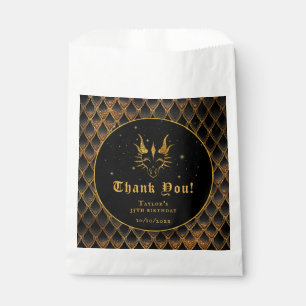 Black Dragon Scales Gold Birthday Thank You Favour Bag