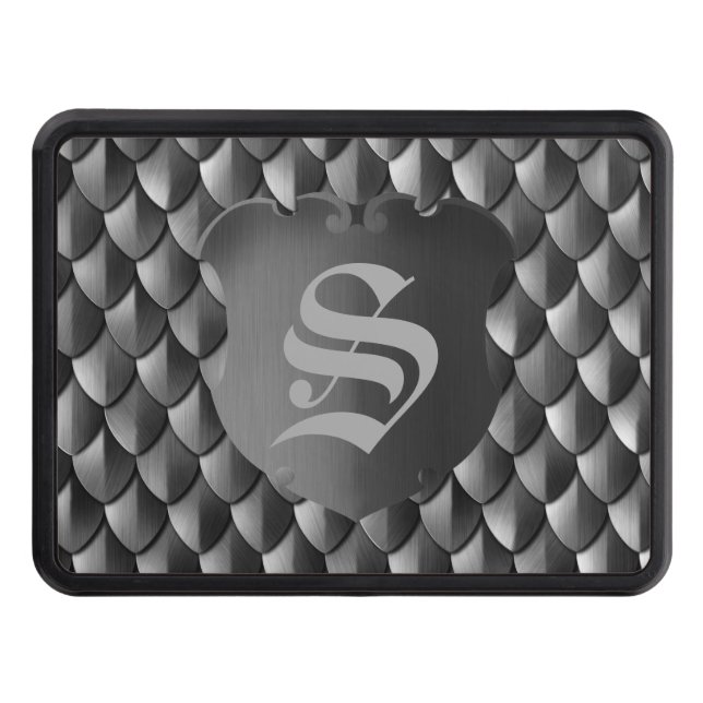 Black Dragon Scales Trailer Hitch Cover (Front)