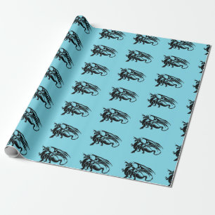 Black Dragon Silhouette Wrapping Paper