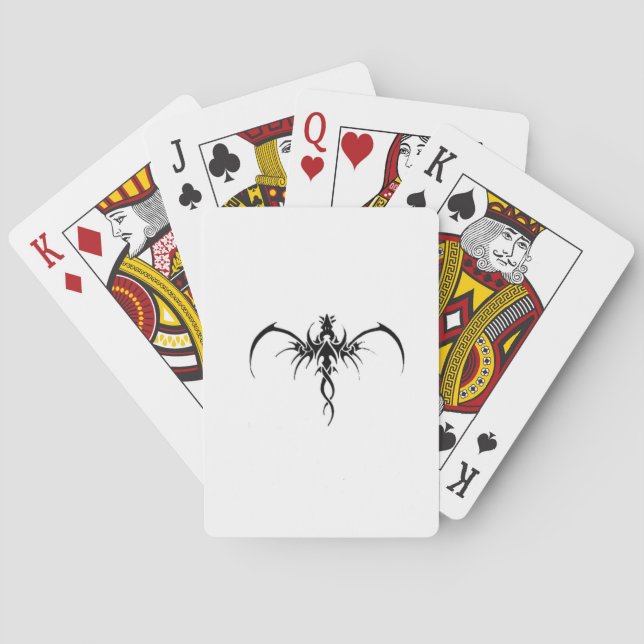 Black dragon tattoo playing cards (Back)