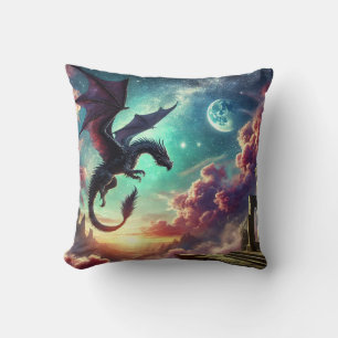 Black Dragon Throw Pillow