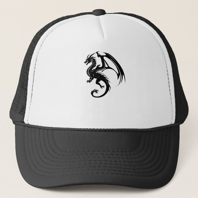 Black dragon trucker hat (Front)