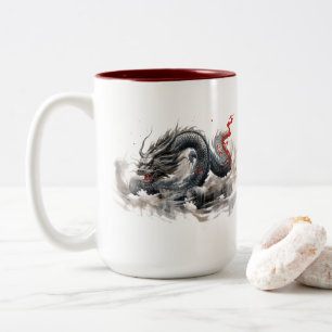 Black Dragon Two-Tone Coffee Mug