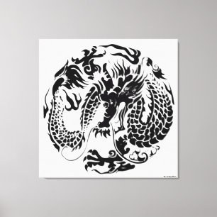 Black Dragon Wrapped Canvas
