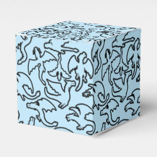 Black dragons pattern outline.b L Blue BG Favor Box