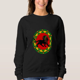 Black Dreadlock Rasta Reggae Lion Design Sweatshirt