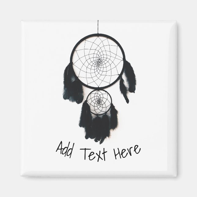 Black Dreamcatcher on White Background Magnet (Front)