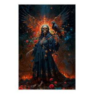 Black Dress Santa Muerte Poster