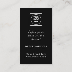 Black Drink Voucher Card   Custom Corporate