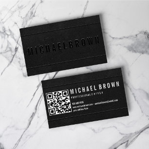 Black Driver Minimalist Bold Modern QR code Business Card