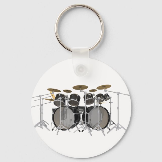 Black Drum Kit: 10 Piece: Keychain (Front)