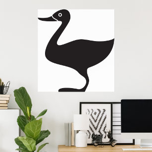 Black Duck Bird Icon Poster
