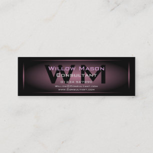 Black & Dusty Pink Framed Monogram - Business Card