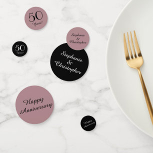Black Dusty Rose 50th Anniversary Table Decoration Confetti