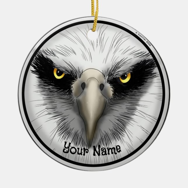 Black Eagle  Ceramic Ornament (Front)