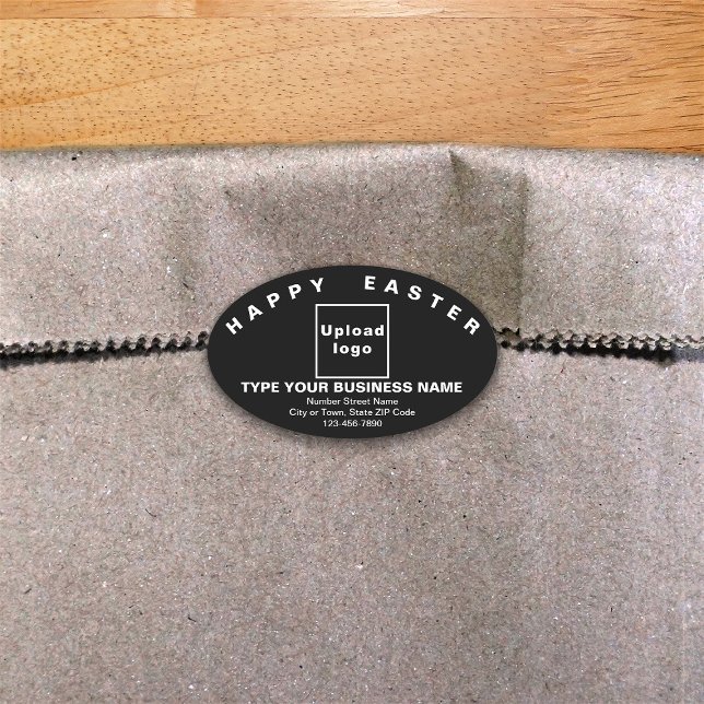 Black Easter Business Oval Shape Sticker (Creator Uploaded)