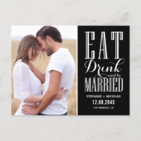 Black Eat, Drink and Be Married Save the Date