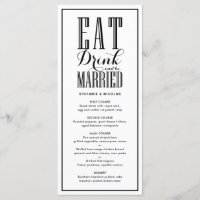 Black Eat, Drink and Be Married Wedding