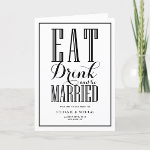 Black Eat, Drink and Be Married Wedding Program