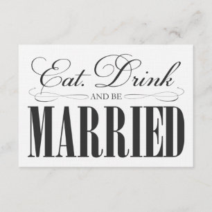 Black Eat, Drink & Be Married   Enclosure Card