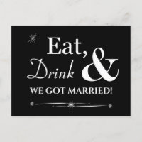 Black Eat Drink We Got Married Retro Elopement