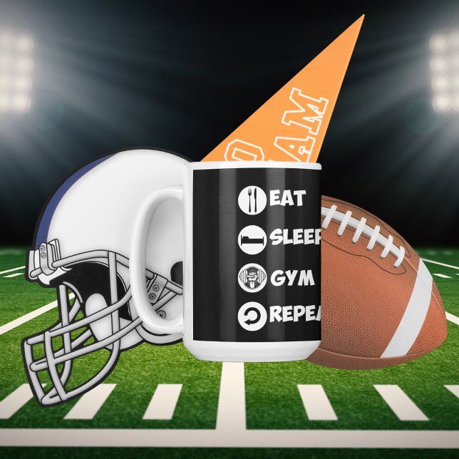 Black Eat Sleep Gym Repeat Icon Mug (Creator Uploaded)