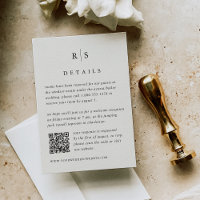 Black & Ecru Monogram Wedding QR Code