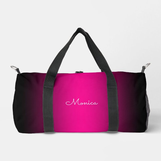 Black Edge Magenta Ombre Duffle Bag (Front)
