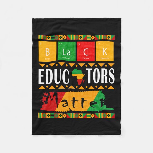 Black Educators Problem Black History Month Pride  Fleece Blanket (Front)