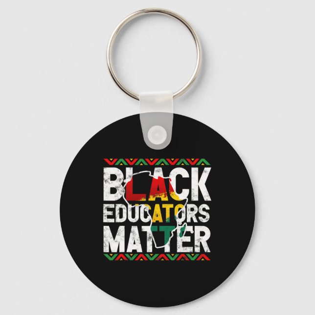 Black Educators Problem Design Black History Month Keychain (Front)