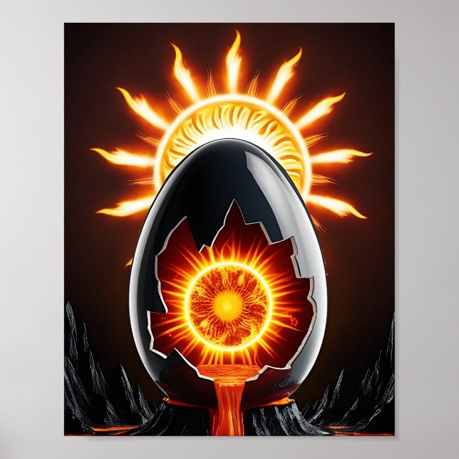 Black egg with sun poster (Front)