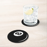 Black eight ball coasters for Birthday party