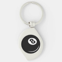 Black eightball keychain gift for pool player