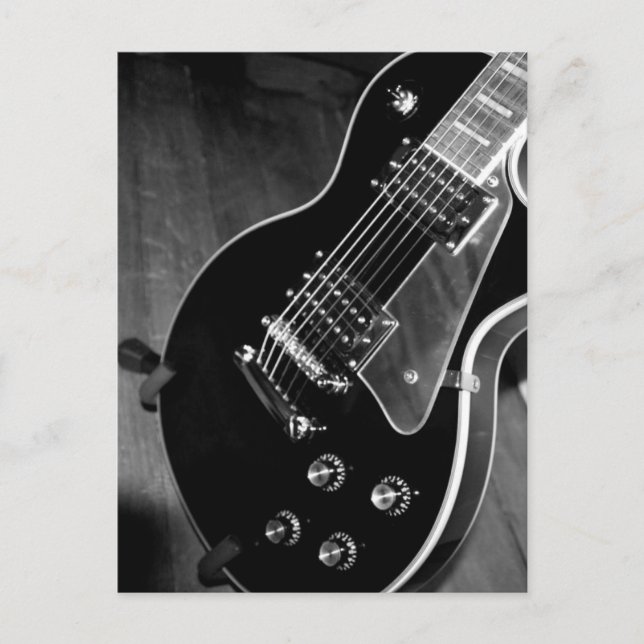 Black Electric Guitar Postcard (Front)