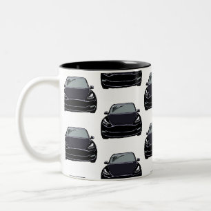 Black Electric Vehicle SUV Car Two-Tone Coffee Mug