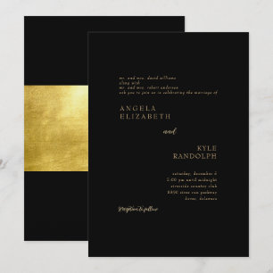 Black Elegance in Motion Wedding Invitation